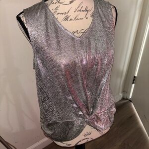 Silver Sleeveless Top